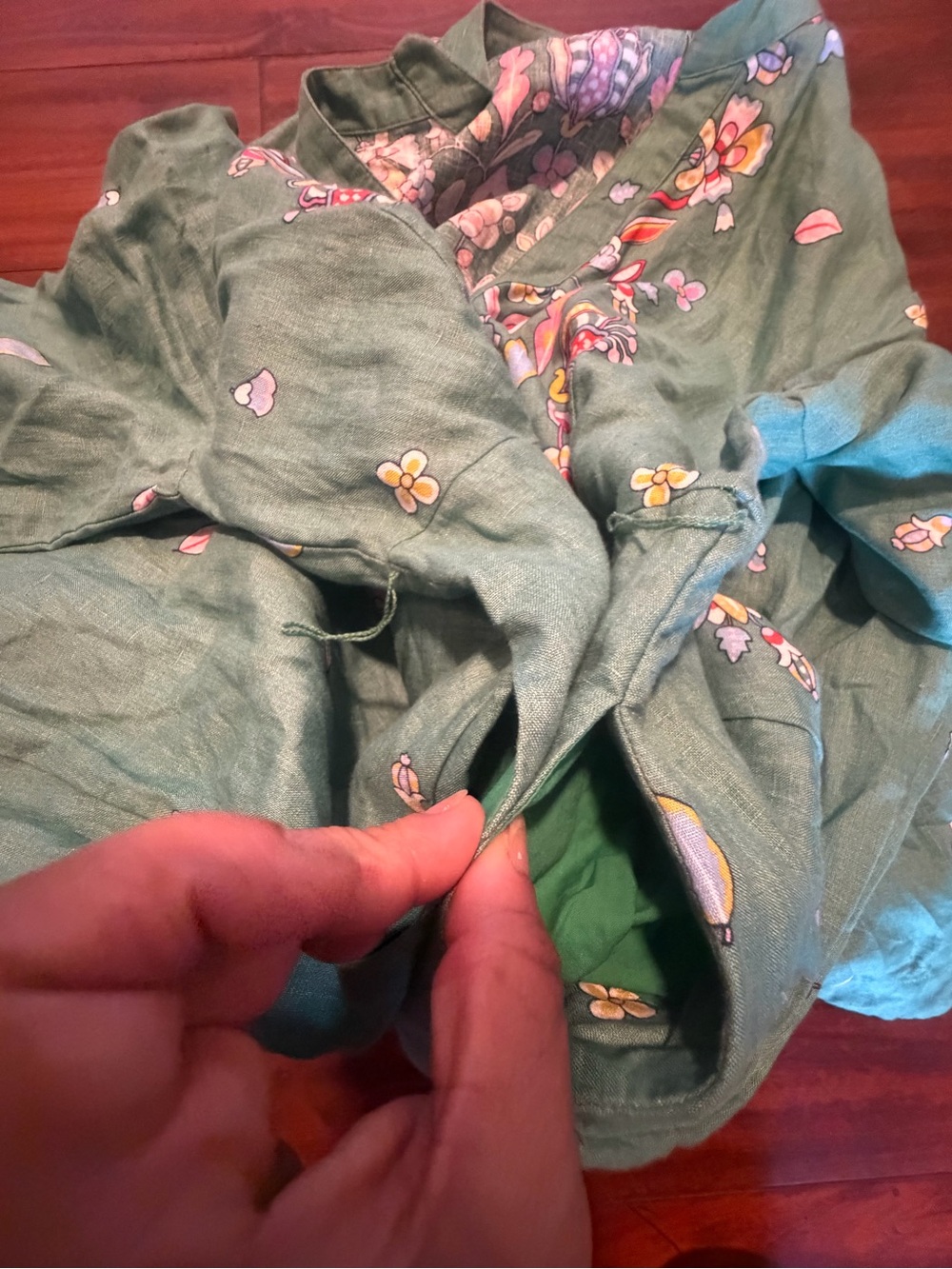 Boden Green Floral-Embroidered Midi Dress 100% Linen - Picture 7 of 10